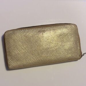 Fossil Metallic Gold Leather Full-size Wallet
